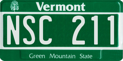 VT license plate NSC211