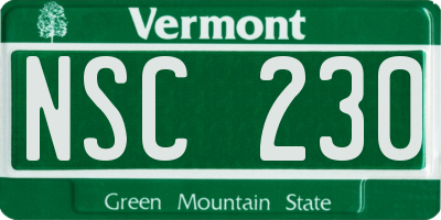 VT license plate NSC230