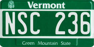 VT license plate NSC236