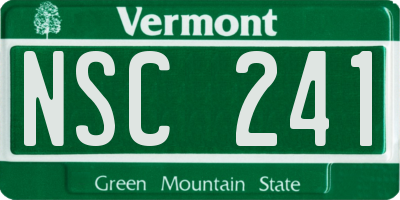 VT license plate NSC241