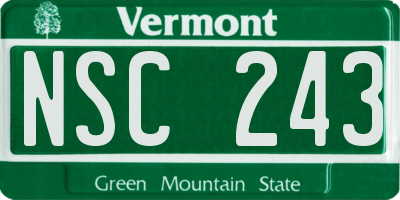 VT license plate NSC243
