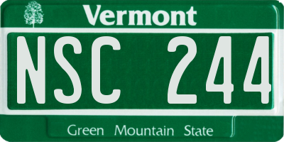 VT license plate NSC244