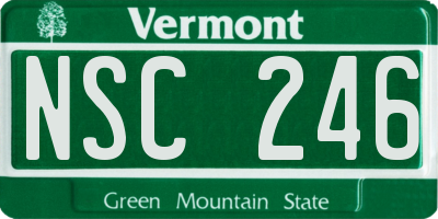 VT license plate NSC246