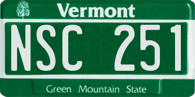 VT license plate NSC251