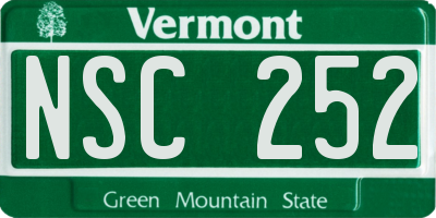 VT license plate NSC252