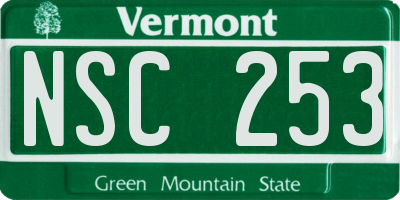 VT license plate NSC253