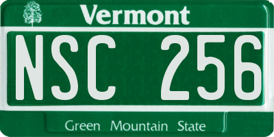 VT license plate NSC256