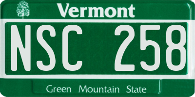 VT license plate NSC258