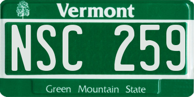 VT license plate NSC259