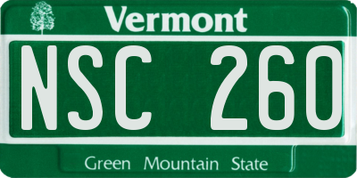 VT license plate NSC260