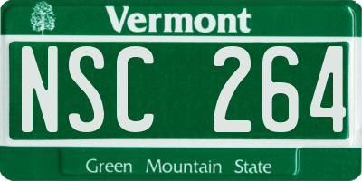 VT license plate NSC264