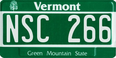 VT license plate NSC266