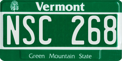 VT license plate NSC268