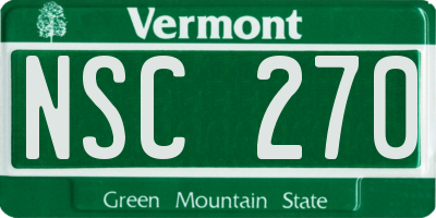 VT license plate NSC270
