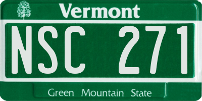 VT license plate NSC271