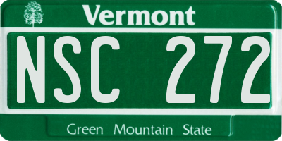 VT license plate NSC272