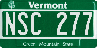 VT license plate NSC277