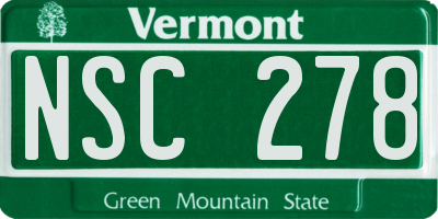 VT license plate NSC278