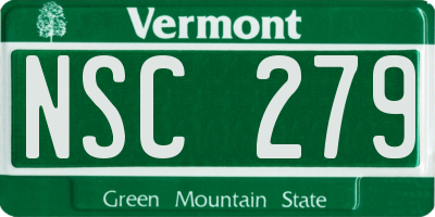 VT license plate NSC279