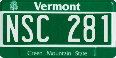 VT license plate NSC281