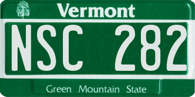 VT license plate NSC282