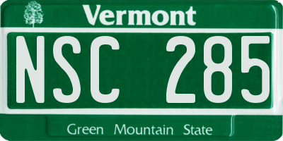 VT license plate NSC285