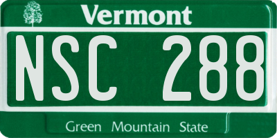 VT license plate NSC288