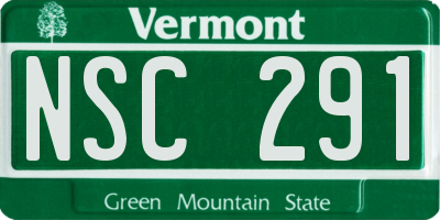 VT license plate NSC291