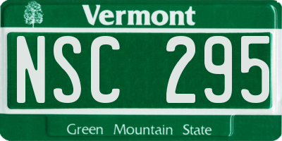 VT license plate NSC295