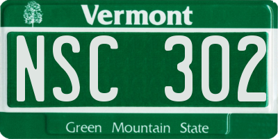 VT license plate NSC302