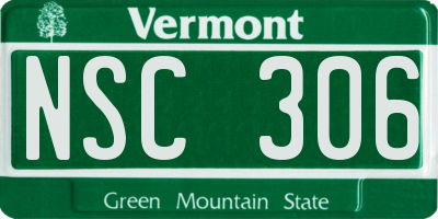 VT license plate NSC306