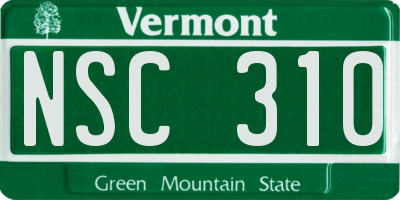 VT license plate NSC310