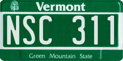 VT license plate NSC311