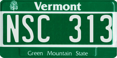 VT license plate NSC313