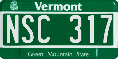 VT license plate NSC317