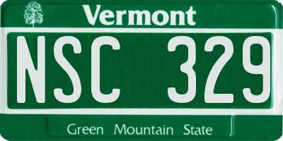 VT license plate NSC329