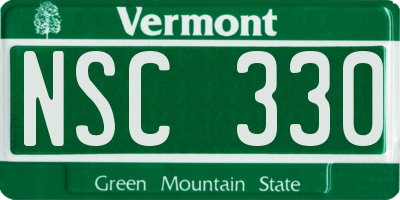 VT license plate NSC330
