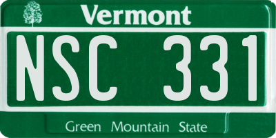 VT license plate NSC331
