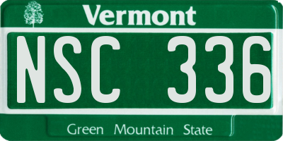 VT license plate NSC336