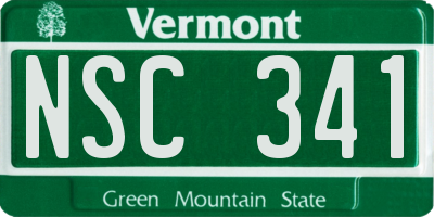 VT license plate NSC341