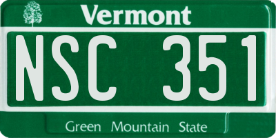 VT license plate NSC351
