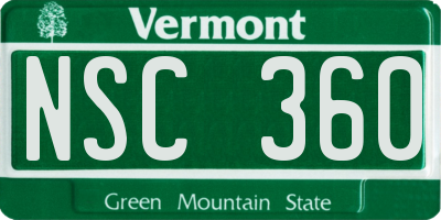 VT license plate NSC360