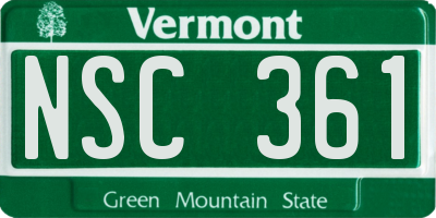 VT license plate NSC361