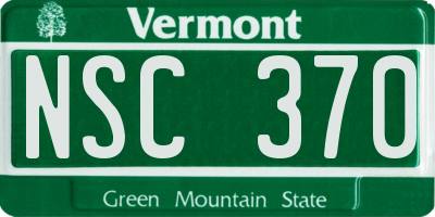 VT license plate NSC370