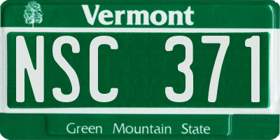 VT license plate NSC371