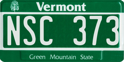 VT license plate NSC373