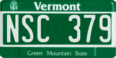 VT license plate NSC379