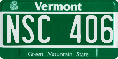 VT license plate NSC406