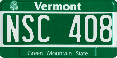 VT license plate NSC408
