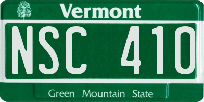 VT license plate NSC410